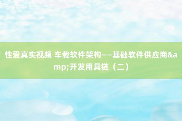 性爱真实视频 车载软件架构——基础软件供应商&开发用具链（二）